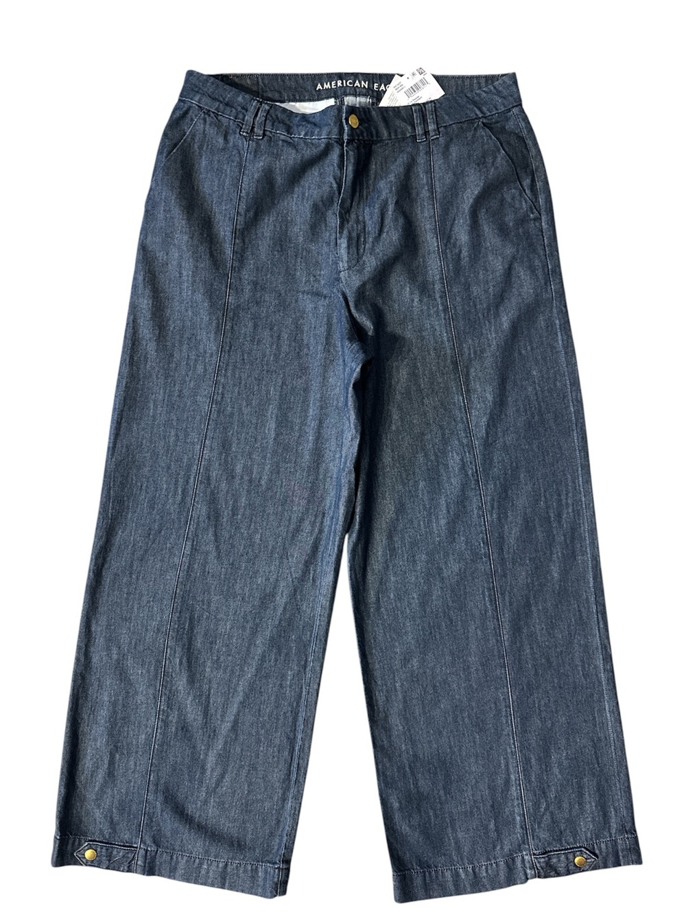 American Eagle Convertible Trouser Wide Leg Dark Blue Jeans. Size 14. 36” Waist